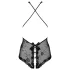 Obsessive Fiorenta - body abierto de encaje con perlas - negro