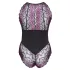 Cottelli Plus Size - body de encaje floral - negro lila