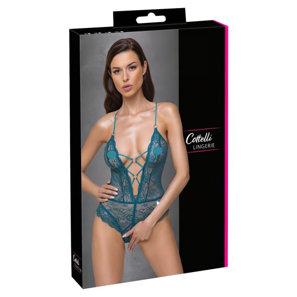 Cottelli - Body abierto encaje verde con lazos