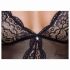 Cottelli - body abierto de encaje con portaligas (negro)