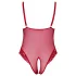 Cottelli Curves - body de encaje transparente - rojo - 3XL