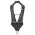 Abierta Fina - body negro con encaje y strass