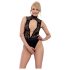 Abierta Fina - body negro con encaje y strass