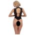 Abierta Fina - body negro con encaje y strass
