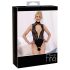 Abierta Fina - body negro con encaje y strass