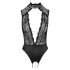Abierta Fina - body negro con encaje y strass