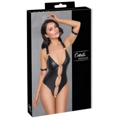  Cottelli Bondage - body abierto con anillos brillante - negro