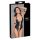 Cottelli Bondage - body abierto con aros, negro brillante