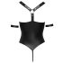 Cottelli Bondage - body abierto con aros, negro brillante