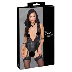  Cottelli Bondage - body lencero con cuello halter - encaje negro