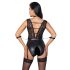 Cottelli Bondage - body negro con encaje y cuello halter