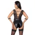 Cottelli Bondage - body lencero con cuello halter - encaje negro