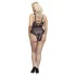 Cottelli Curves Plus Size - body transparente estampado - negro