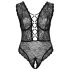 Cottelli Curves Talla Plus - body negro transparente y estampado