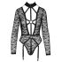 Cottelli - body transparente con tirantes (negro)