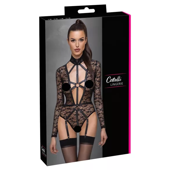 Cottelli - body de tirantes transparente - negro - M