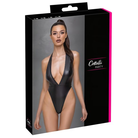 Cottelli Party - body brillante con cuello halter (negro) - XL