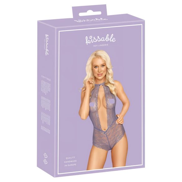 Besable - body de encaje con cuello halter (lila)