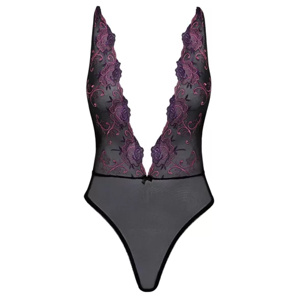 Besable - body negro con bordado rosa