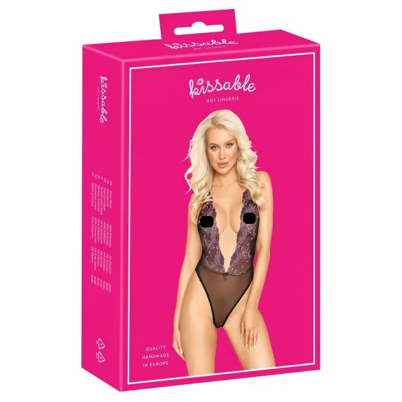 Besable - body negro con bordado rosa - L/XL