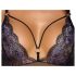 Cottelli - Body de encaje abierto bordado (negro-morado) - M
