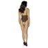 Cottelli - Body de encaje abierto bordado (negro-morado) - XL