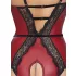 Abierta Fina - body abierto con liguero (negro-rojo)