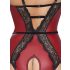 Abierta Fina: Body abierto con liguero (negro-rojo) - M