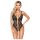 Abierta Fina - body abierto de encaje con strass (negro)
