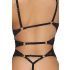 Abierta Fina - body abierto de encaje con strass (negro)
