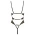 Abierta Fina - body abierto de encaje con strass (negro)
