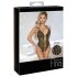 Abierta Fina - body abierto de encaje con strass (negro)
