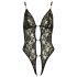 Abierta Fina - body abierto de encaje con strass (negro) - XL