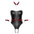 Cottelli Bondage - Body brillante y esposas para brazos (negro)