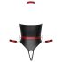 Cottelli Bondage - Body brillante y esposas para brazos (negro)