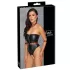 Cottelli Bondage - body brillante y esposas para brazos (negro) - M