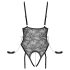 Cottelli Bondage - body abierto con esposas (negro) - L