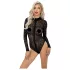 Noir - body de manga larga con estampado de leopardo (negro) - M