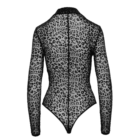 Noir - body de manga larga con estampado de leopardo (negro) - M