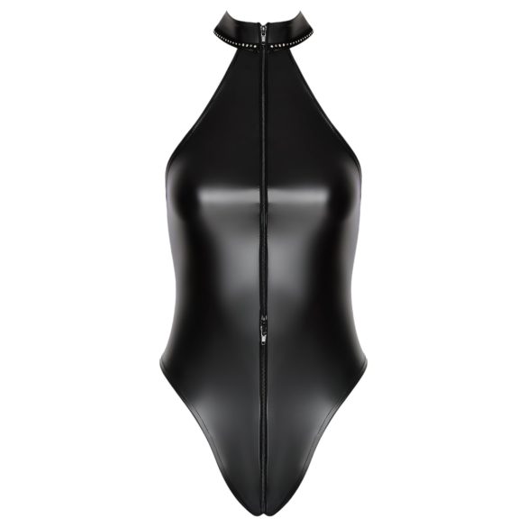 Noir - body negro brillante con tirantes al cuello - XL