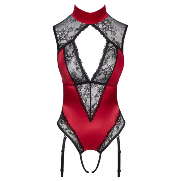 Cottelli - body de encaje con cuello halter - rojo - L
