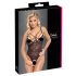 Cottelli - cuerpo de encaje abierto y transparente (negro)