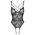 Cottelli - body de encaje transparente y abierto - negro - L