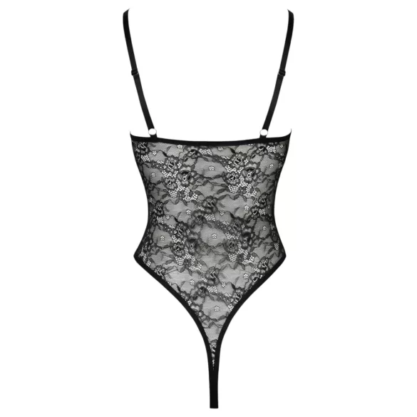 Cottelli - body de encaje transparente y abierto - negro - L