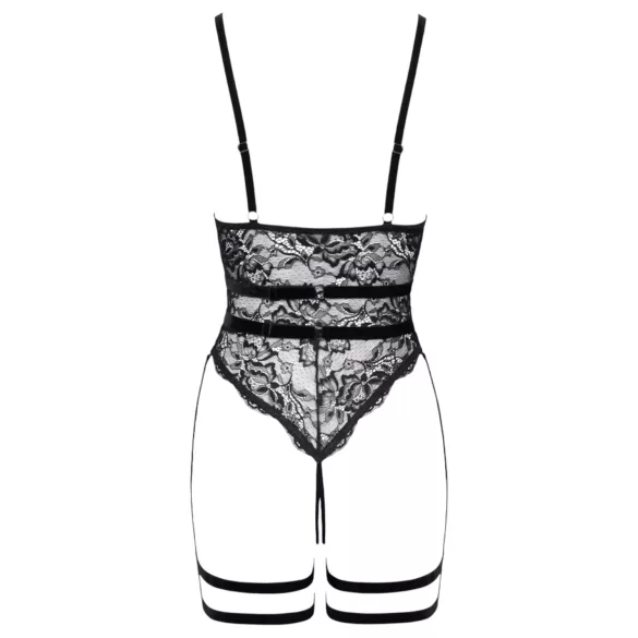 Cottelli - body abierto con tirantes - lencería negra