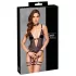 Cottelli Bondage - body abierto con esposas para brazos - encaje negro