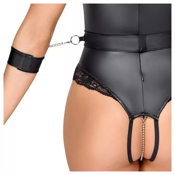 Cottelli Bondage - body abierto pecho descuberto - lencería negra - M