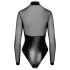 Noir - Body brillante con paneles transparentes (negro) - XL