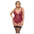 Cottelli Curves - body de encaje con cadenas - rojo