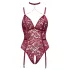 Cottelli Curves - body de encaje con cadenas - rojo